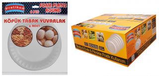 Köpük Tabak 19 cm Orta Boy 6 Adetli (1)